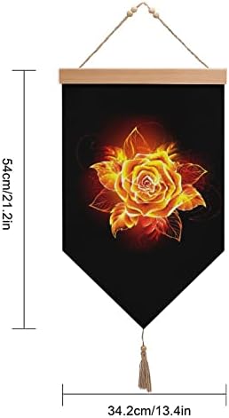 Nudquio cvjetajuća vatrena ruža pamučna posteljina viseća Zastava zidni znak slika za uređenje trijema