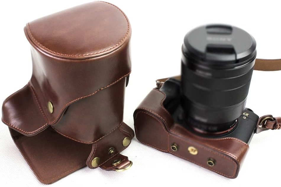 Kožna futrola za kameru sa donjim organizatorom crno / smeđe profesionalna torba za fotoaparate torba za