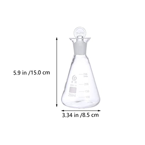 Balue Glass Beapers 4pcs jod flask i čep zamenljive stop čep konusni oblik borosilikat staklene diplomirane