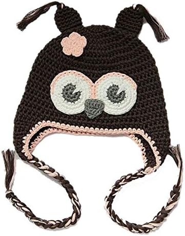 Bibitime ručno rađenog pletena sova kapu za dječji ptičji kabine za uši pletenice u EarFlap Beanie Cap