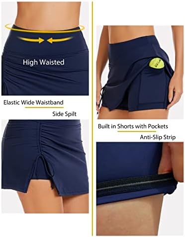 Aderea ženske teniske suknje s džepovima Activewear Golf Skort s kratkim visokim strukom Trke