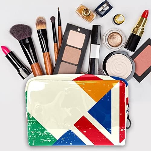 Tbouobt kozmetička torba za žene, vreće za šminkere Sobni toaletni torbica Turistički poklon, irska i britanska zastava