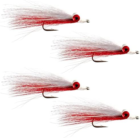 Fly Ribolov mjesto Poklonite slatkovodna duboka minnow crvena bijela - streamer leteći ribolov muhe - 4 pastrmke i bas muhe - veličine kuka 4