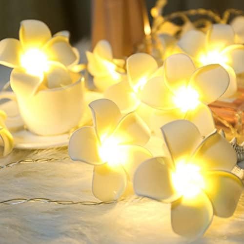 Aolyty LED žičano svjetlo, Vještačko cvijeće Plumeria Fairy Lights na baterije toplo bijelo za dom, vjenčanje, zabavu na plaži, kampovanje, dekorativno za Festival
