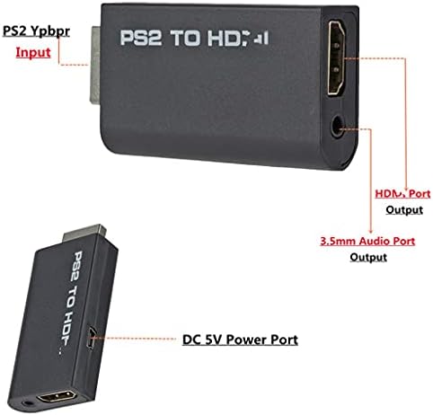 TBiiexfl prijenosni PS2 do 480i / 480p / 576i audio video pretvarač sa 3,5 mm izlazom podržava sve režime prikaza