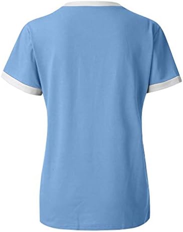 Yubnlvae štampane majice ljeto 2023 Široki kratki rukav trendi Casual duksevi za žene prozračni kvadratni