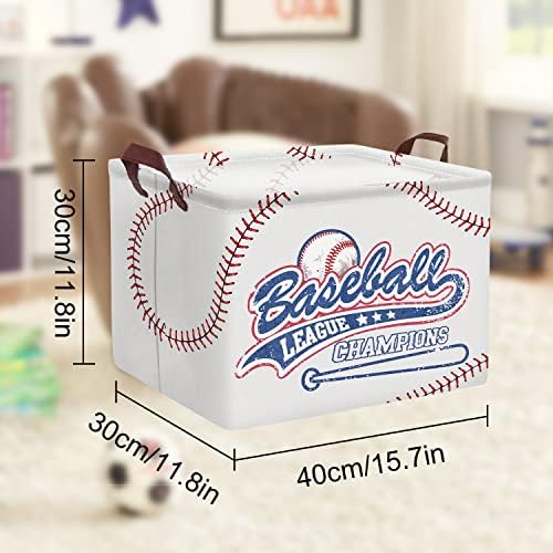 Clastyle Jednostavan bejzbol siva košara za spavaće sobe personalizirane riječi pravokutna odjeća igračke kuglice kocke za pohranu kocke, 36l
