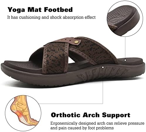 Oncai muške Criss Cross sandale,sportske papuče za oporavak Luka tobogani sa plantarnim fasciitisom Ortotička podloga