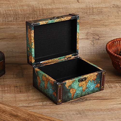 Tnfeeon Vintage Drvena kutija, kutija za odlaganje drveta evropskog stila sa drvenim poklopcem Drvena kutija dekorativna kutija za dom ili ured