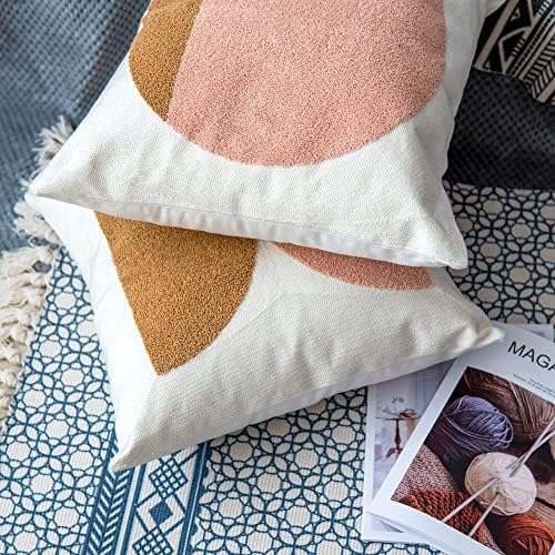 Vanncio Modern Boho bacanje jastuka, jednostavan teksturni neutralan naglasak, ukrasni tkani jastuk sham za krevet kauč kauč, 18x18 inča, 1 kom