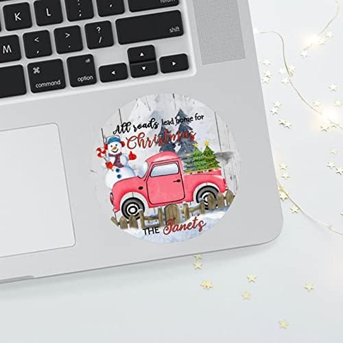 Snjegović Svi putevi vodeći za božićnu naljepnicu Custom CRVENI TRUČNI TRUČNI KARTONI CAR naljepnica za laptop