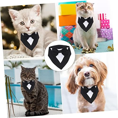 BalacOO 5pcs kostim štene za odijelo veliki mali luk ogrlica ručnik za vjenčanje za kućne ljubimce mačka bandana mačka saliva ovratnik pribor dekor cosplay šal kravata XS srednje podesivo