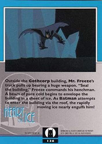 1993. TOPPS Batman Animirani serija Nonsport Trgovačka kartica # 136 Srce od leda