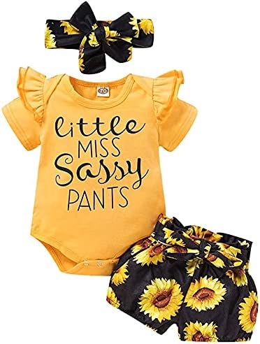 Novorođena djevojačka odjeća odjeća Slatke rufffle romper pantalone sa ljetnim setom odjeće