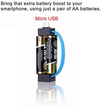 Xdodnev prenosiva magnetna AA / AAA baterija Micro USB punjač za hitne slučajeve za Android telefon, Crna, 1 kom
