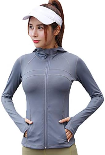Andongnywell Women's Slim Fit Yoga Workout Puni zip track Lagana odjeća sa džepovima sa patentnim zatvaračem