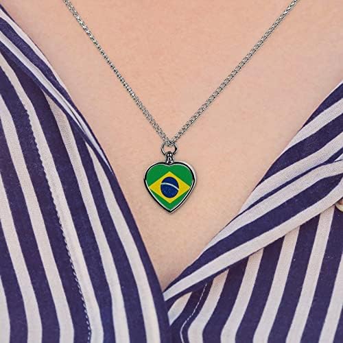 Brazilski zastavu Pet kremiranje nakit urna ogrlica za pepeo privjesak za uspomenu za mačke pas portret poklone