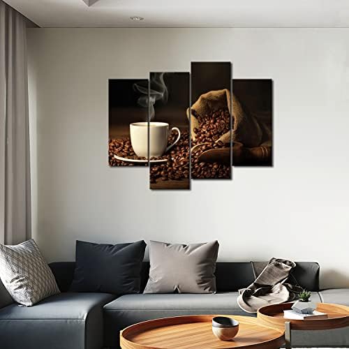 Prva zidna Umjetnost-smeđa šalica kafe i zrna kafe. Zidna Umjetnost Slika Slika Print na platnu hrana slike za Kućni dekor ukras poklon