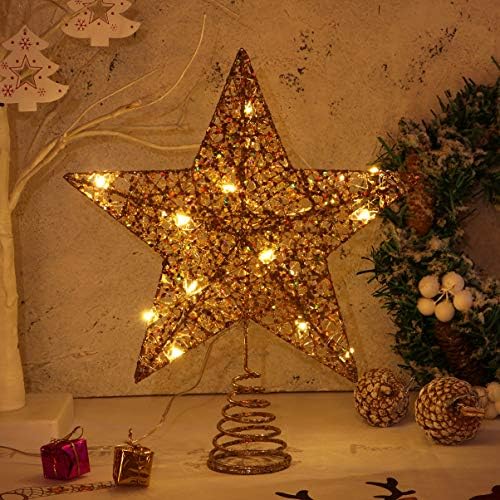 25 x 30cm Božićno stablo TOPPER Zvjezdana svjetla za ukrašavanje božićne zabave Srebro