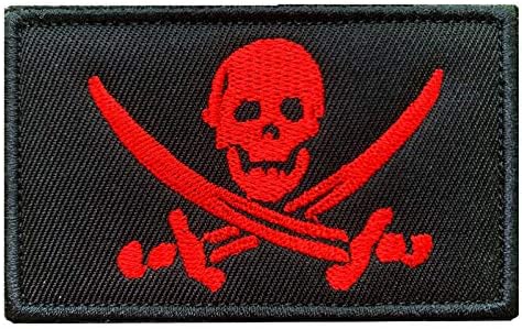 Antrix Red Pirate Patch Jolly Roger Vojni znački amblem zakrpa zakrpa i petlje Pirate Flag Tactical