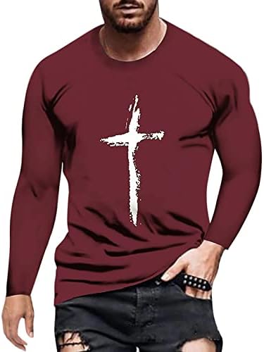 Wocachi Soldier majice sa dugim rukavima za muškarce, 2023 3D Street Faith Isus Cross Print Workout