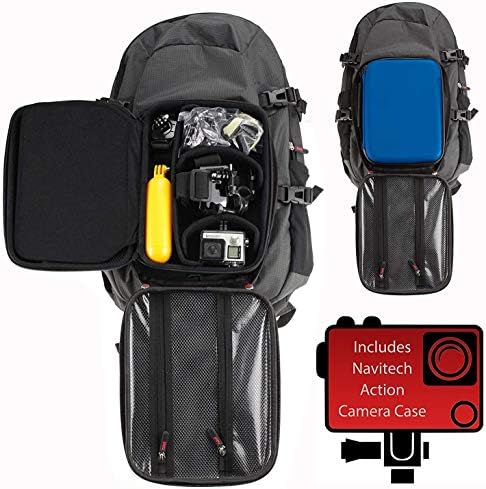 Navitech akcijski ruksak i plavi slučaj za pohranu s integriranim remenom prsa - kompatibilan sa snimkom 4K akcijske kamere