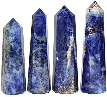 Pyramid tatva kristalna tačka olovka polirana masaža štapić Obelisk - sodalite 2,5-3 inča / 6-7,5 cm WT.35-45