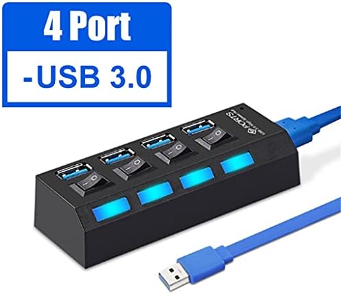 CUJUX USB 3.0 Hub USB Hub 3.0 Multi USB Splitter 3 Hab koristi Adapter za struju 4 porta višestruki ekspander USB3 Hub sa prekidačem za PC