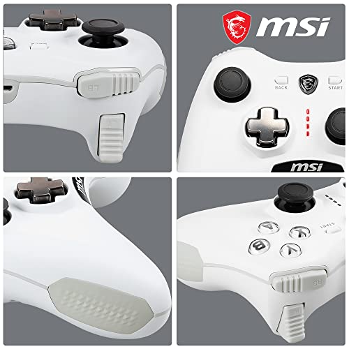 MSI FORCE GC20 V2 bijeli žičani PC Gamepad kontroler - izmjenjivi D-Pad poklopci, dvostruki vibracijski