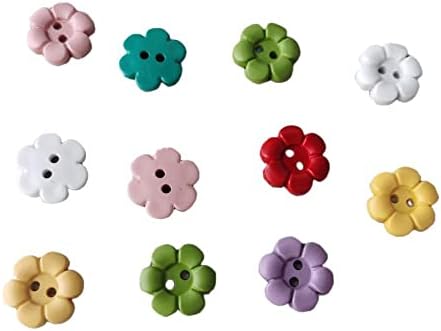 Baoqiu 36pcs Nylon Dugmas za šivanje Izabrane boje 2/3 inča 17mm Plastični cvjetni tasteri za umjetnost i