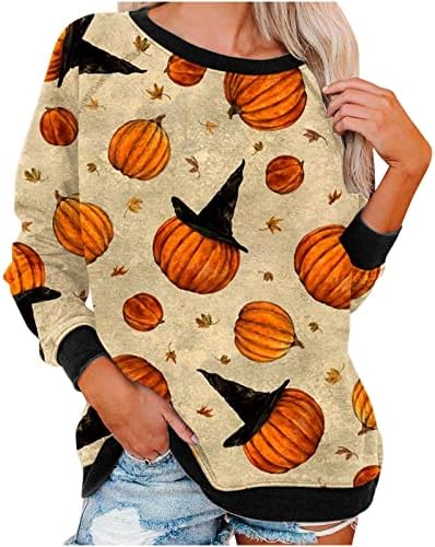 Džemper za žene jesen zima Dugi rukav 2023 Odjeća Crewneck grafički praznični Halloween Casual