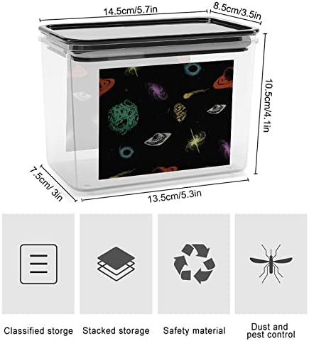 Kontejneri za skladištenje uzoraka univerzuma u boji prozirna plastična kutija sa poklopcima kante za višekratnu upotrebu za kuhinjske grickalice od žitarica suha hrana Jelly Beans