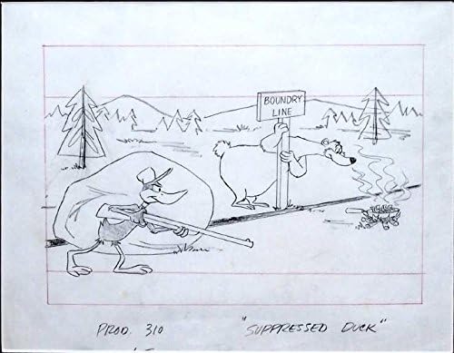 Daffy Duck U potisnut Duck originalna umjetnička djela za Studio lobi kartica publicitet i dalje