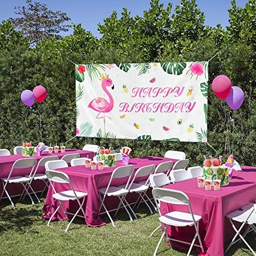 Wernnsai Flamingo dekoracija za rođendanske zabave - 73 x 43 pozadina za fotografije sretnog rođendana Tropske