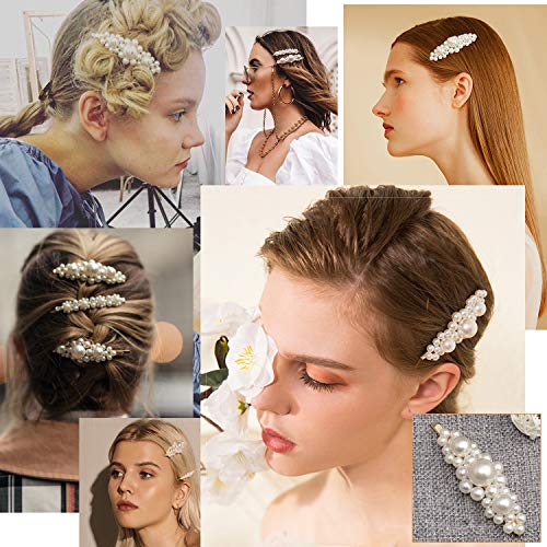 Warmfits Pearl hair Clips Pearl Hair Accessories poklon za žene djevojke-10kom elegantne velike velike frizure Pearl Hair Pins Bridal Hair Barrettes za vjenčanje, zabavu i svakodnevno nošenje