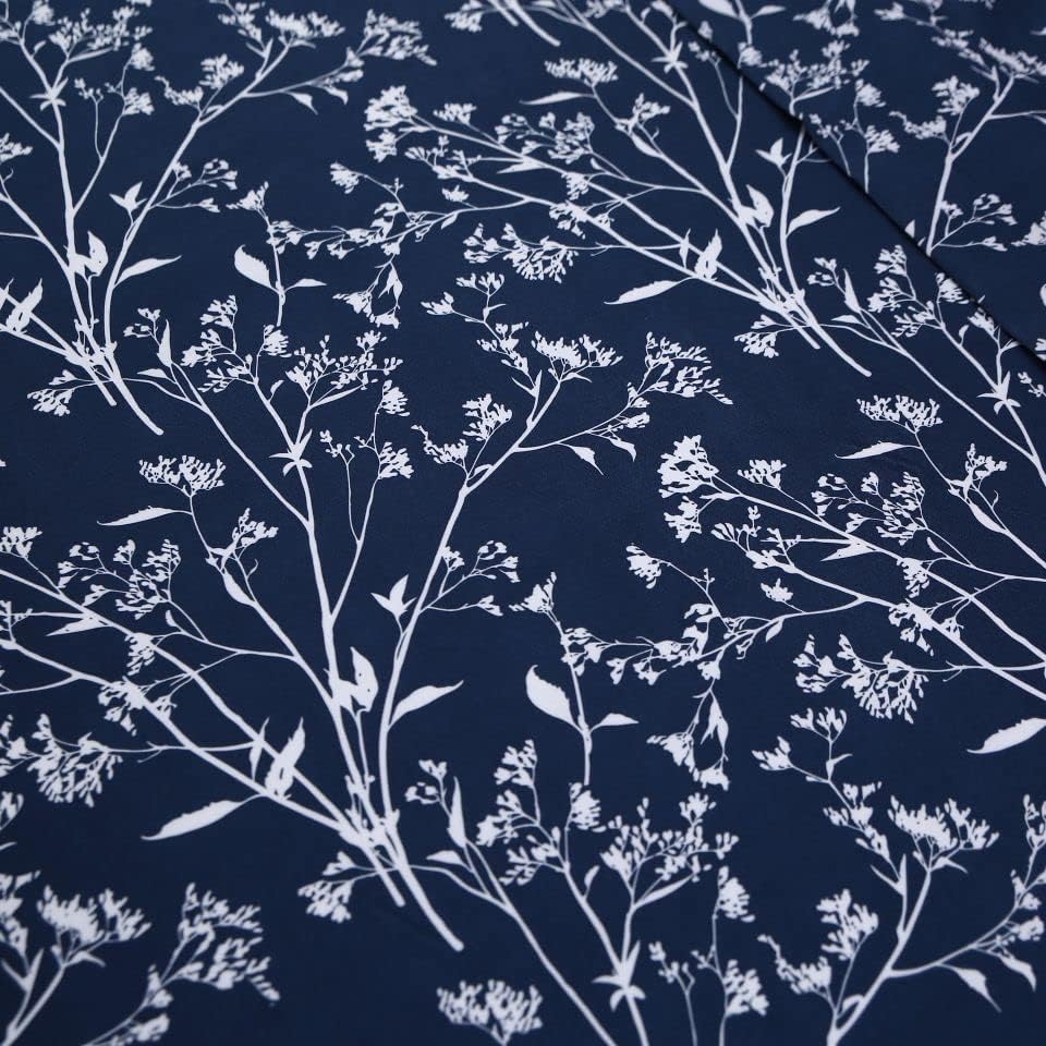 FUVUW mornarsko plavo stablo kraljičin set listova, super meka posteljina od mikrovlakana uključuje