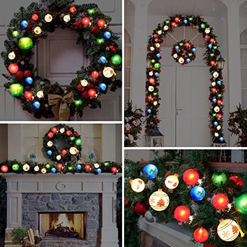Itayak ukrasi za božićnu jelku, 28ft 25 sijalica unutrašnja Božićna kuglasta svjetla, Vanjska žičana svjetla utikač od kraja do kraja proširivi, ukrasi za dekoracije jelke, kamin, vijenac za trijem
