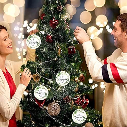 JUESMOS naš prvi Božić zaručeni ukrasi 2022 zaručeni vjenčani tuš mladenci poklon prvi Božićni angažman vjenčani ukras za vjenčanje, Božić zaručeni viseći ukras za božićno drvce