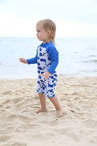 HUAANIUE baby / Toddler Boy kupaći kostim štitnik za kupanje Dugi rukav Jednodijelni