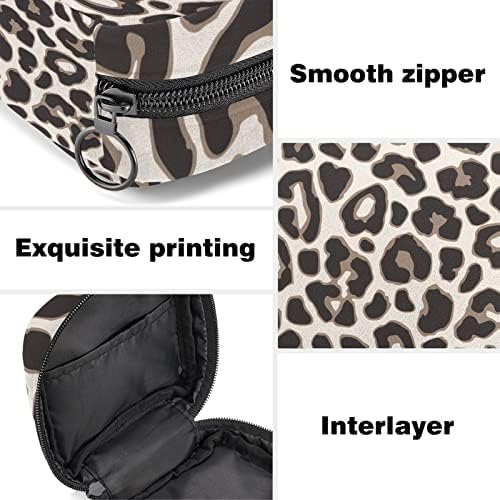 Smeđi leopard uzorak sanitarne vrećice za pohranu u salvetu Prijenosne torbe za torbu za vrijeme razdoblja