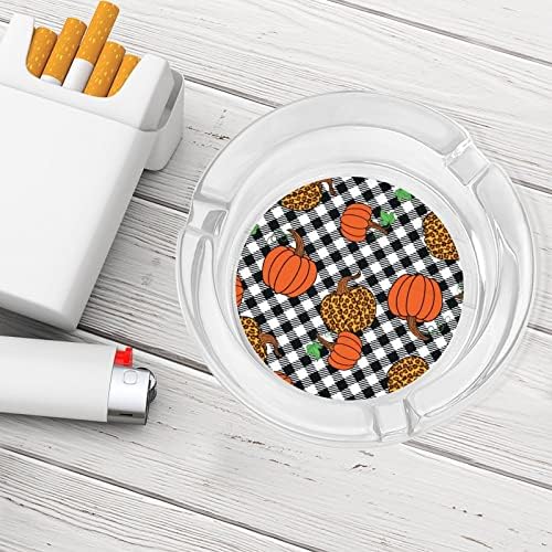 Crno bijelo plairano Leopard bundeve staklene pepeone za cigarete i cigare na okruglom pepelom Držač za ladicu za pepeo za poklon za dekoraciju stola