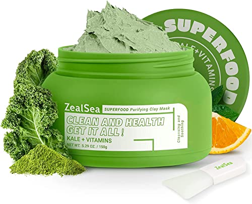 ZealSea Superfood glinena maska za lice, prirodna veganska Detox glinena maska sa vitaminom