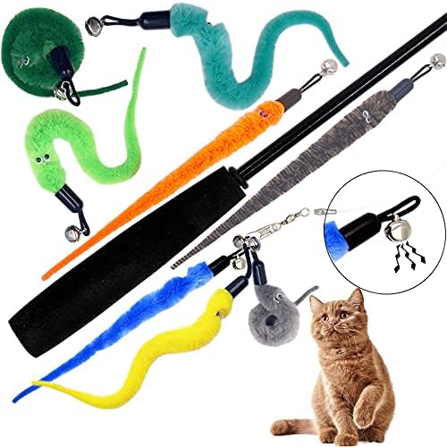 Tienailing mačka crv igračka dopuni Cat Wand zamjena crvi, 12 kom Cat Worms punjenje, Interaktivna mačka Wand zamjena crv za mačke igračke