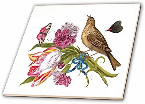 3drose ptica sa karanfilom Lala i leptirima akrilna slika-pločice