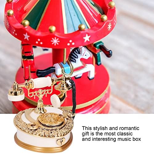 AUHX retro telefonska muzička kutija, plastična bijela ukras muzika za rođendan za rođendan za