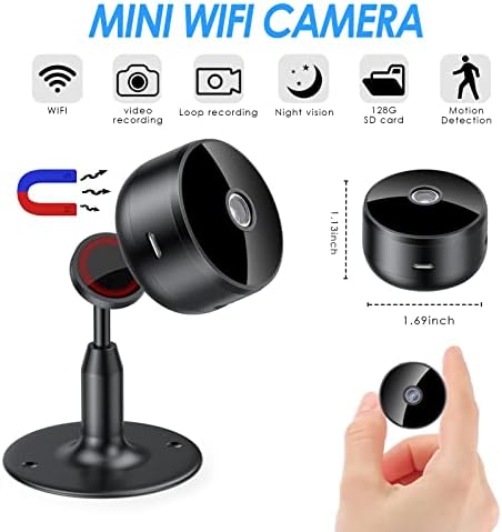 Iznvee Mini špijunska kamera skrivena kamera WiFi bežična 1080p mala sitna kamera nanny cam sa aplikacijom mobitela, video noćni vid i prijenosni fotoaparat