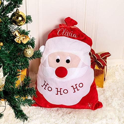Santa torba personalizirana naziv / tekst - Božićni pokloni poklon Santa Sack - 20,5 x 28 inča DIY Santas