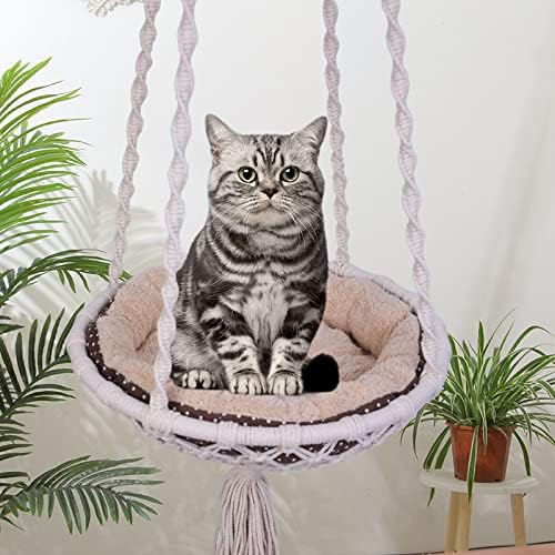 laddawan macrame viseća viseća mreža za mačke-pokloni ljubitelja mačjih kreveta za mačke