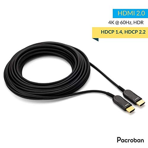Pacroban ultra tanak vlakna optički HDMI kabl 100ft 4k 60Hz, HDR, HDCP 2.2, 18Gbps, aktivna, velika brzina, visoka rezolucija video-4k @ 60Hz 4: 4: 4 Slim Light HDMI + 5V