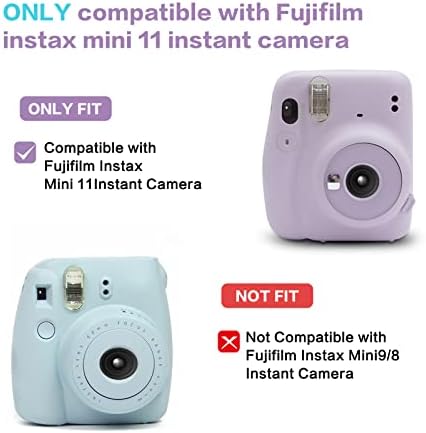 Mosiso zaštitna futrola kompatibilna sa Fujifilm Instax Mini 11 Instant kamerom, sjajno blistavo navlaka za kameru s tvrdom školjkom s podesivim remenom za rame, plavom bojom